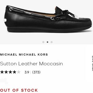 Michael Mickael Kors SUTTON MOCCASINS Black Nappa Leather Flats